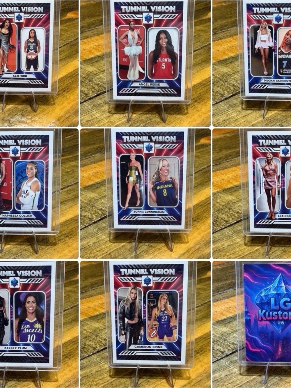 (8) Tunnel Vision WNBA Basketball Custom Trading Cards